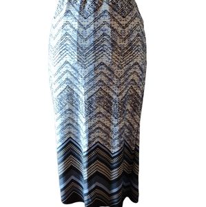 Blue Patterned Maxi Skirt Size L